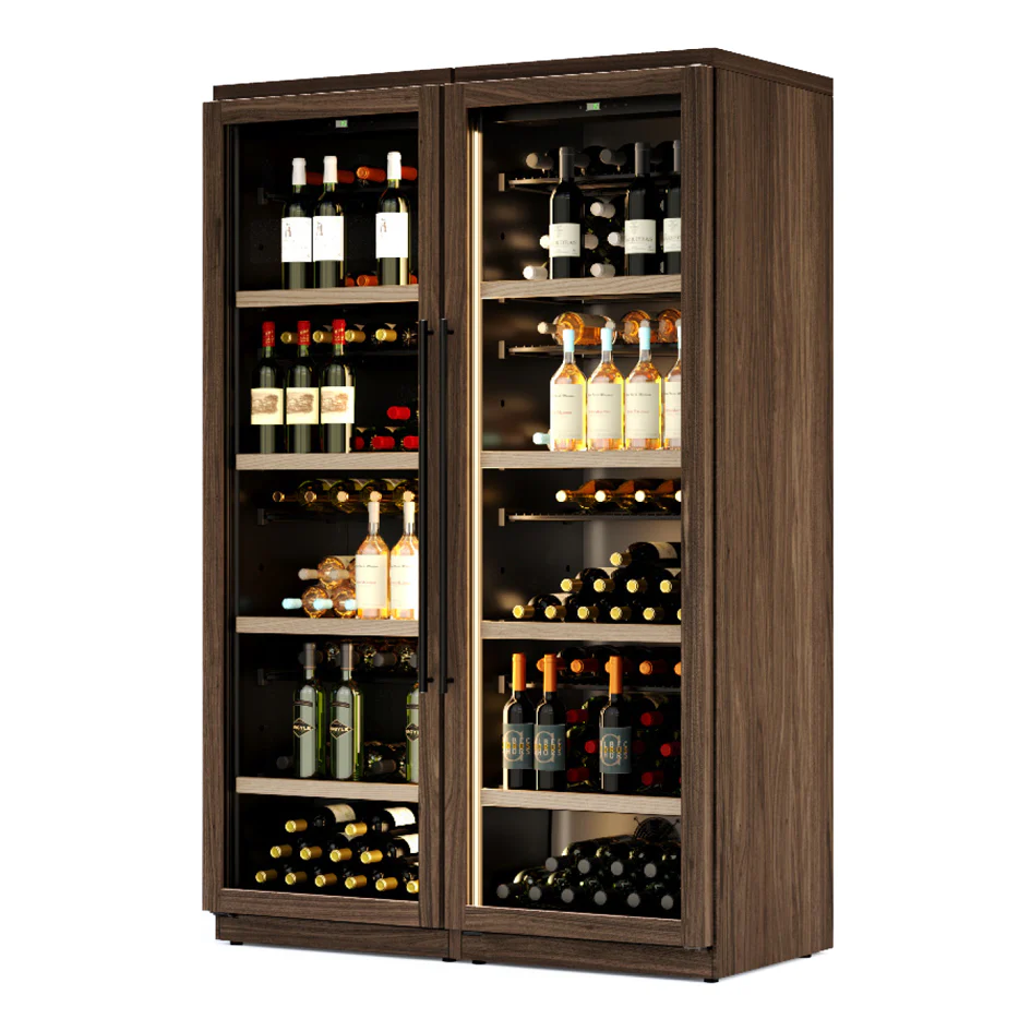 Wood Fridge Wine Cellar 268 Bottles Double Temperature